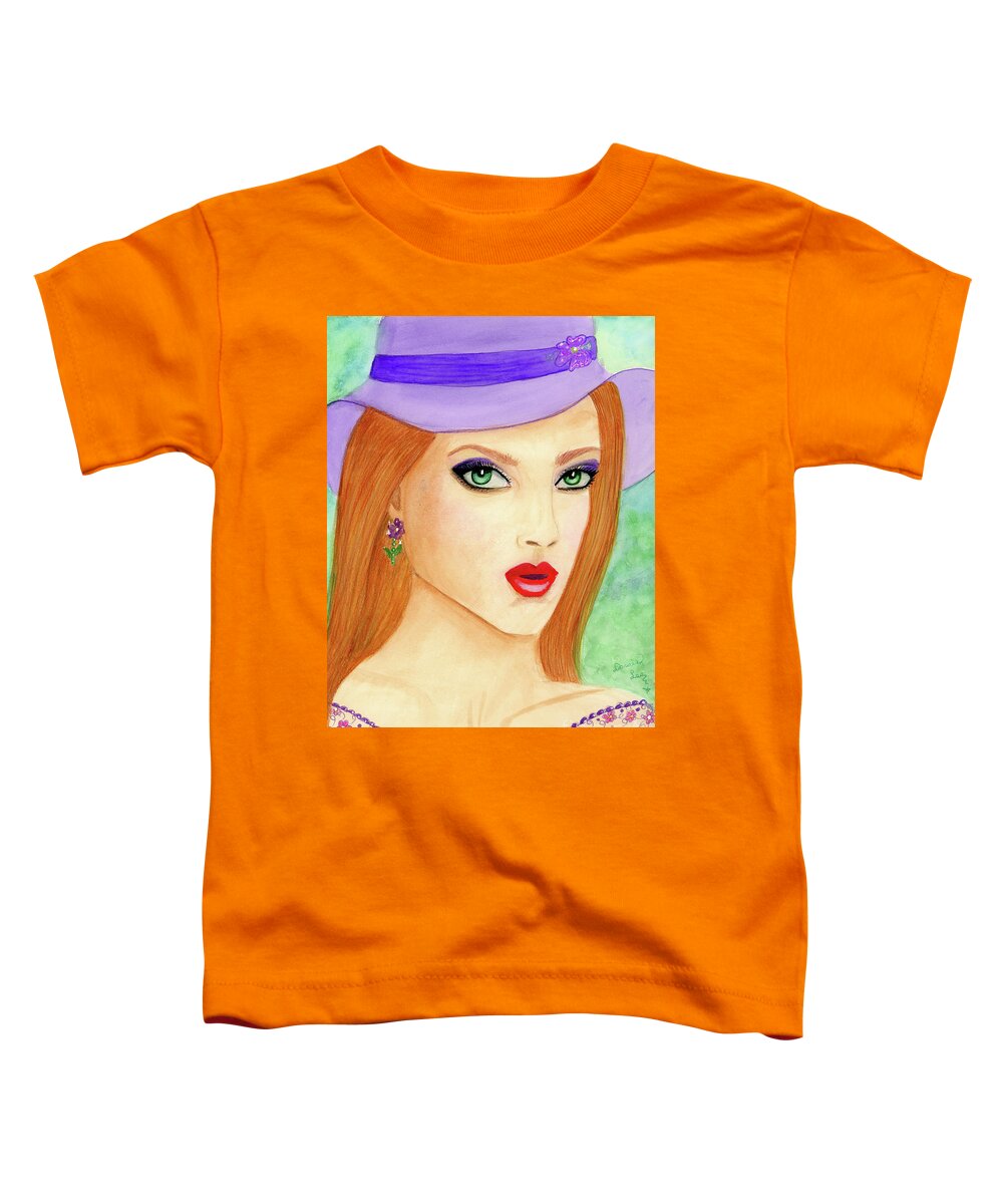 Dorothy Lee Art Toddler T-Shirt featuring the painting Chelsea Girl Ready For Springtime #2 by Dorothy Lee
