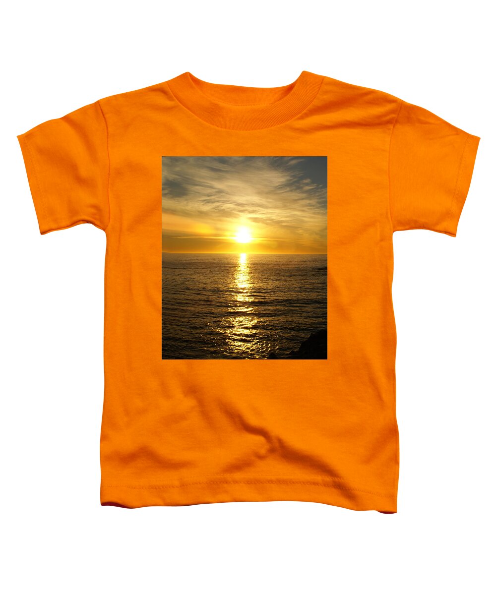 Golden Sunset Pismo Beach Toddler T-Shirt featuring the photograph Golden Sunset Pismo Beach #1 by Barbara Snyder