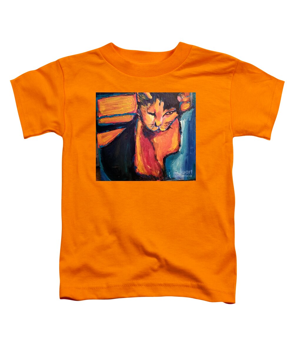Cats Toddler T-Shirt featuring the mixed media Gone but not Forgotten #1 by Rabiah Seminole