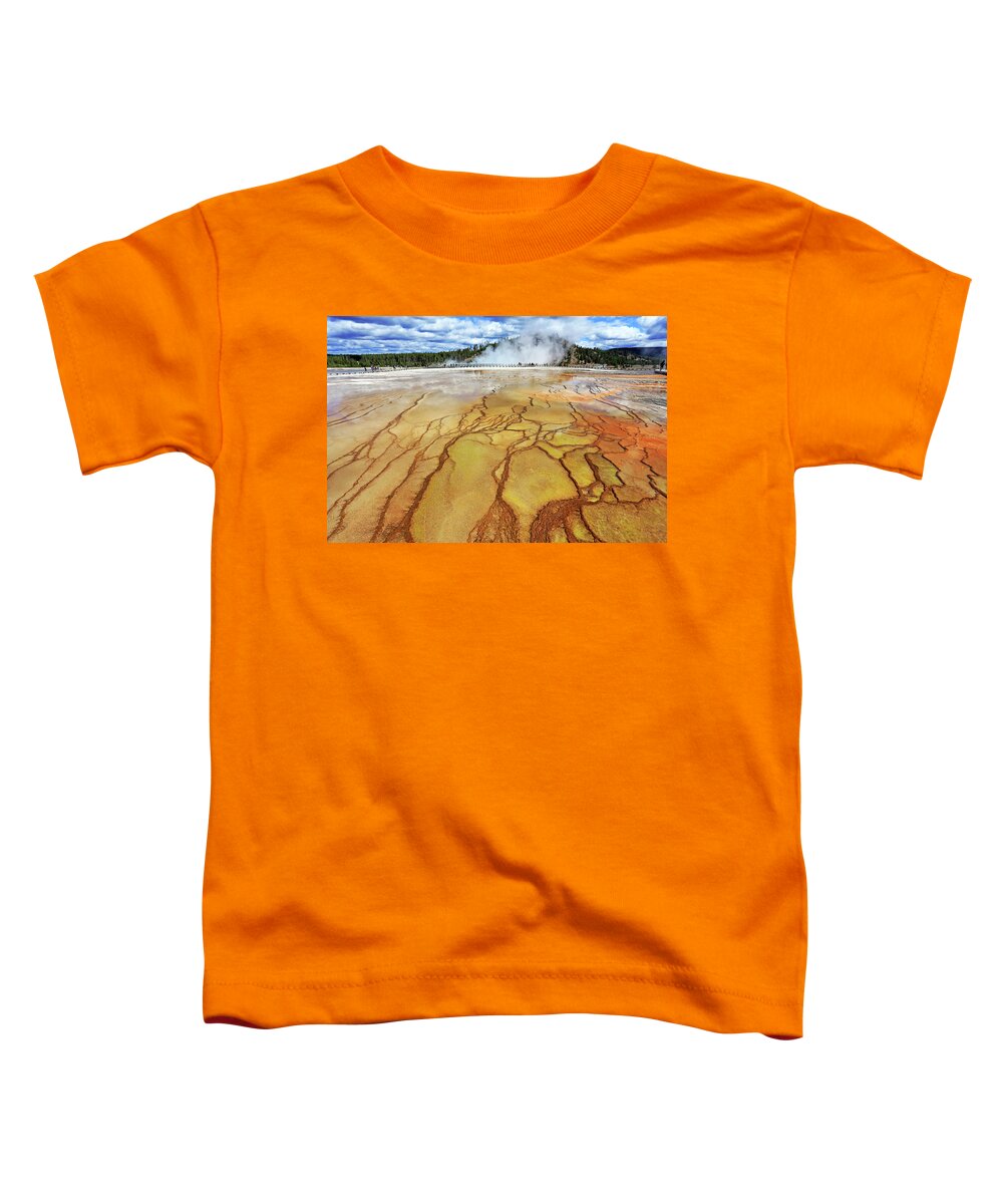 Grand Prismatic Spring Toddler T-Shirt featuring the photograph Grand Prismatic Spring in Yellowstone #1 by Shixing Wen