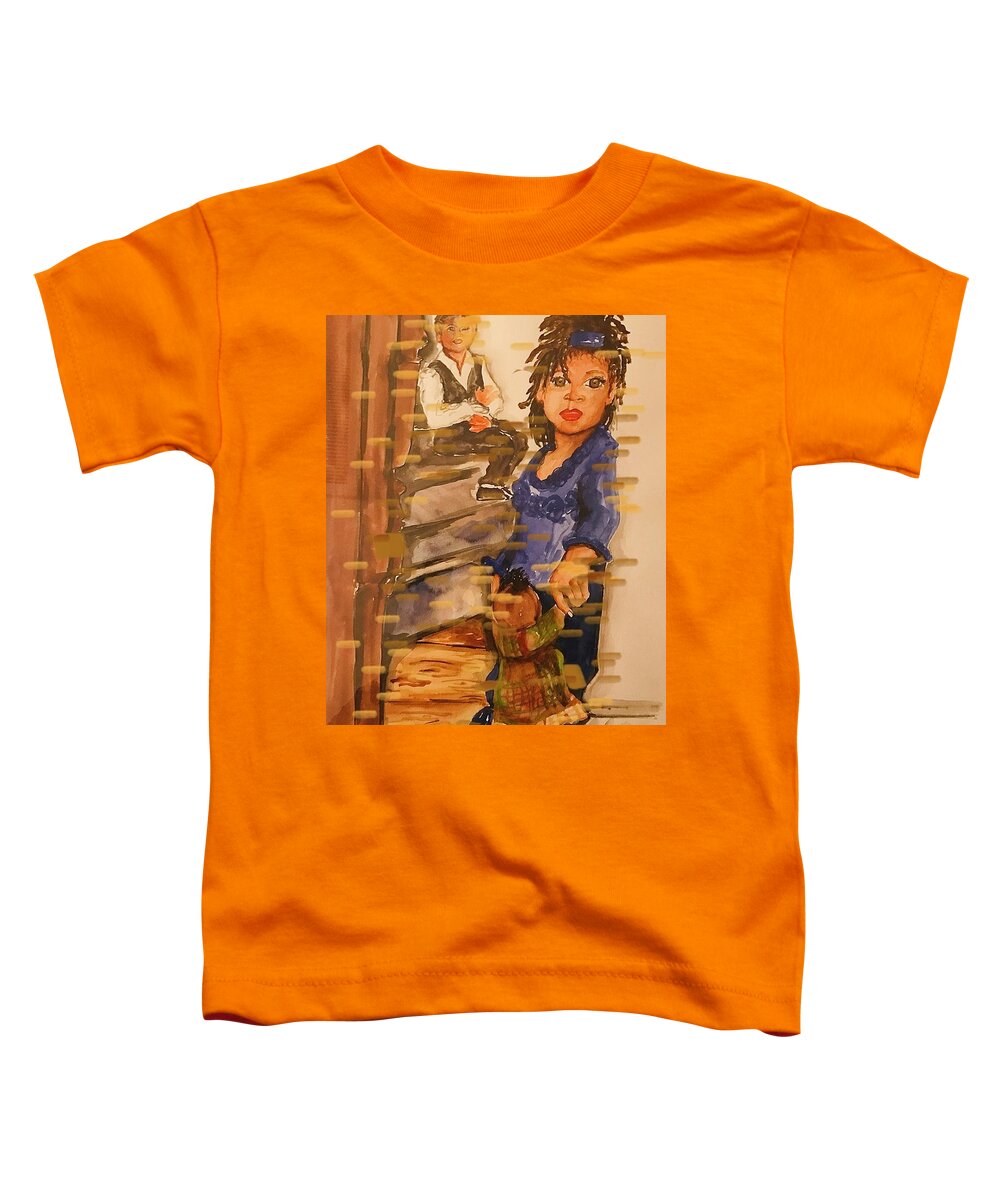  Toddler T-Shirt featuring the painting Little Girl by Angie ONeal