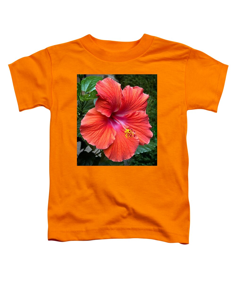 Photograph Toddler T-Shirt featuring the photograph Red Hibiscus #1 by Beverly Read