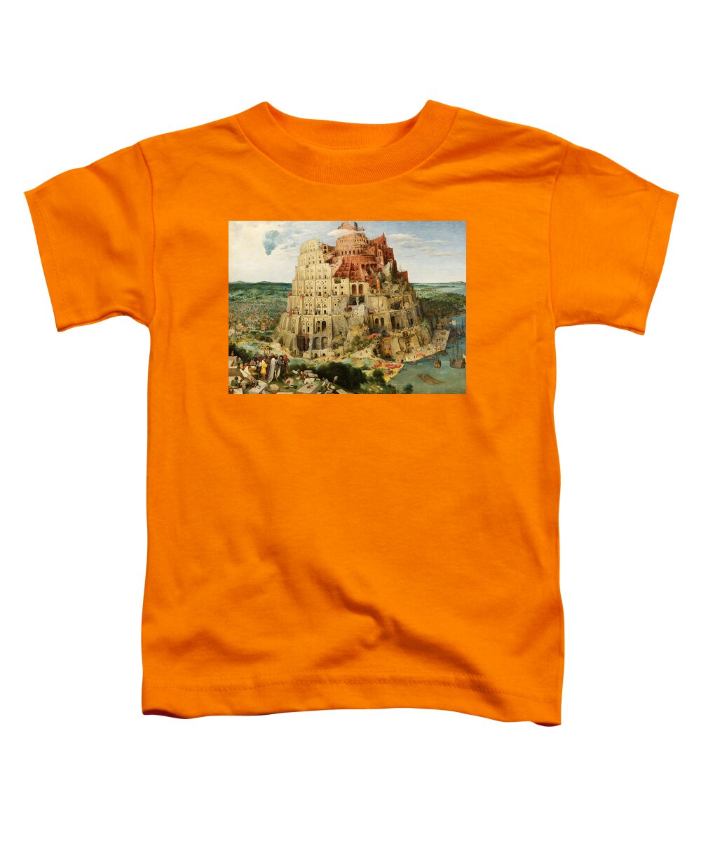 Netherlandish Toddler T-Shirt featuring the painting The Tower of Babel, 1563 by Pieter Bruegel the Elder
