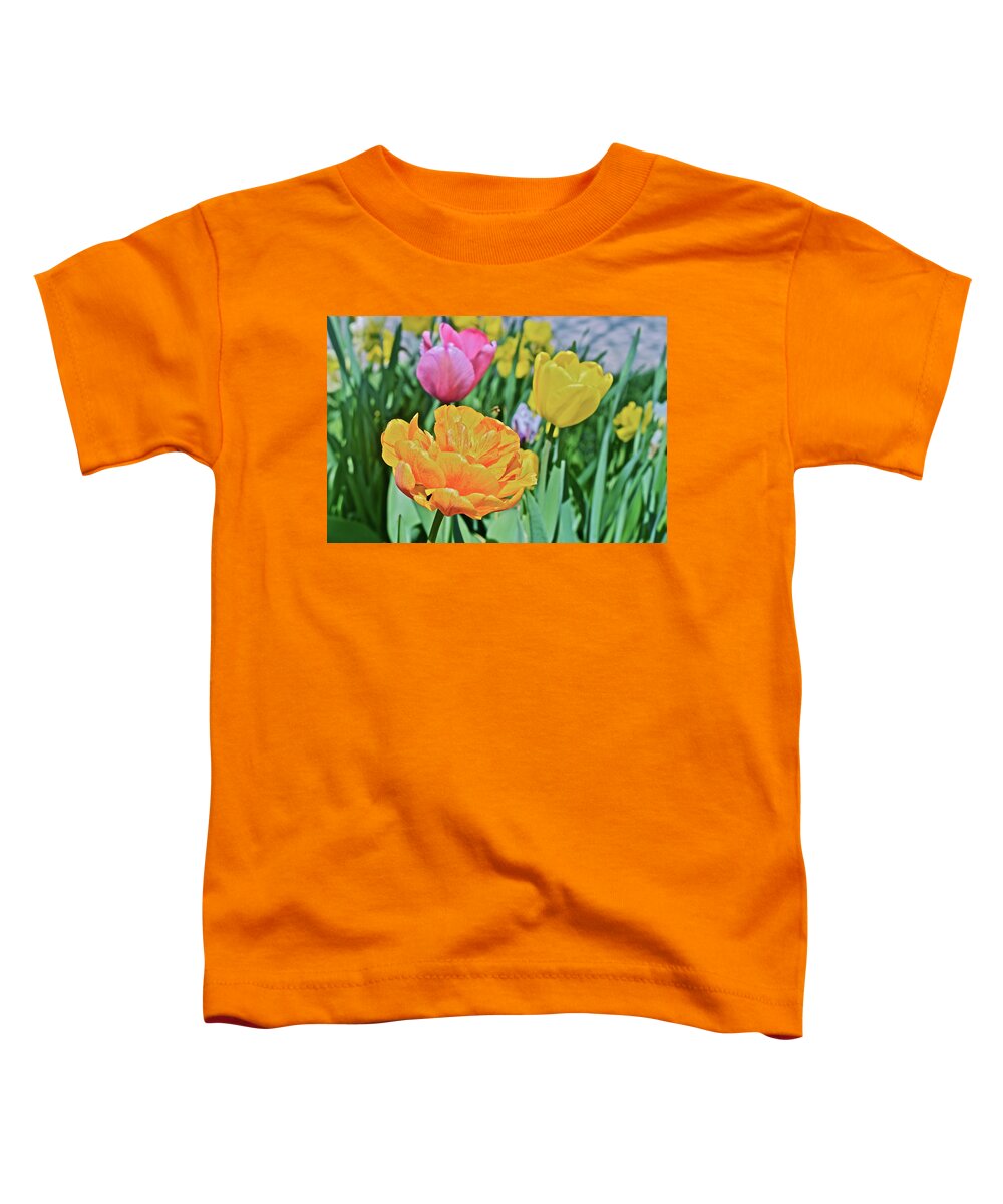 Tulips Toddler T-Shirt featuring the photograph 2020 Acewood Tulips Front Lawn by Janis Senungetuk