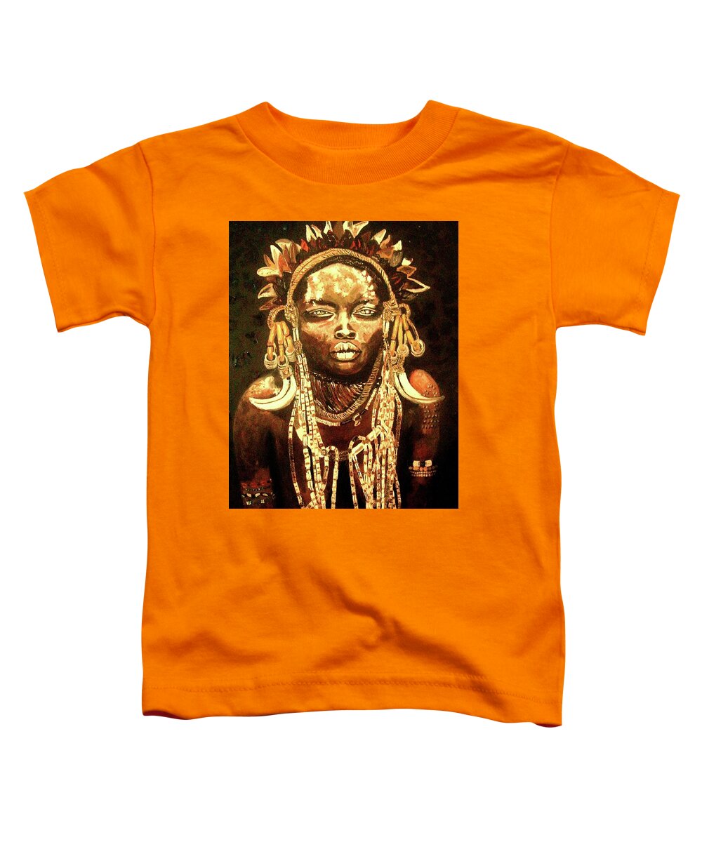 Africa Toddler T-Shirt featuring the painting African Beauty by Kowie Theron