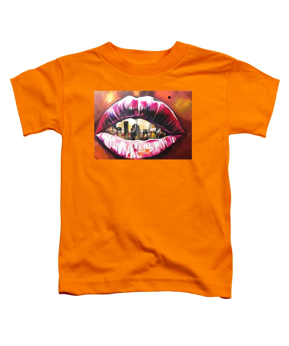 Htine Goin Down Toddler T-Shirt featuring the painting Always Represent by Femme Blaicasso
