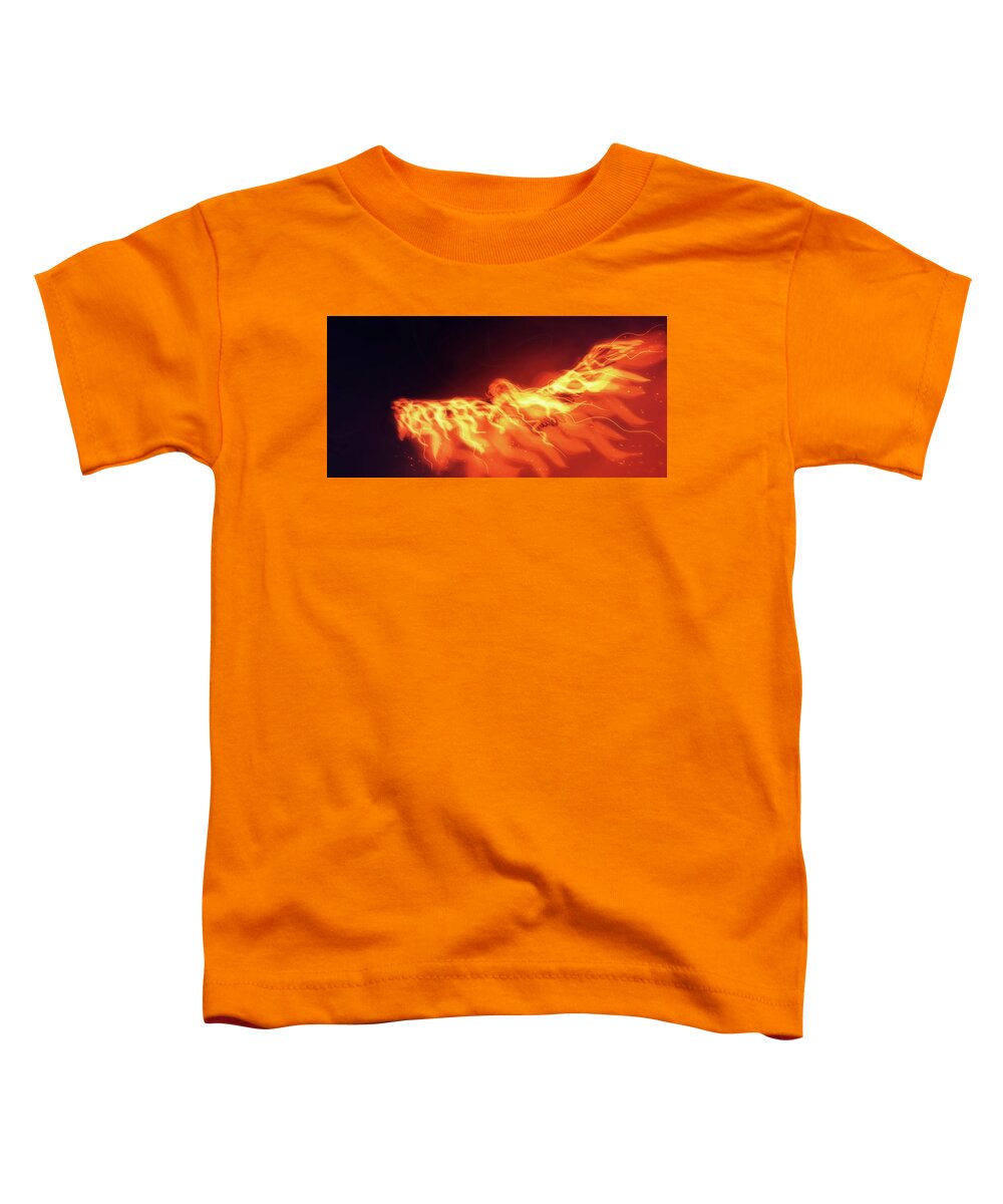 Eagles Toddler T-Shirt featuring the digital art Art - Eagle of Fire by Matthias Zegveld
