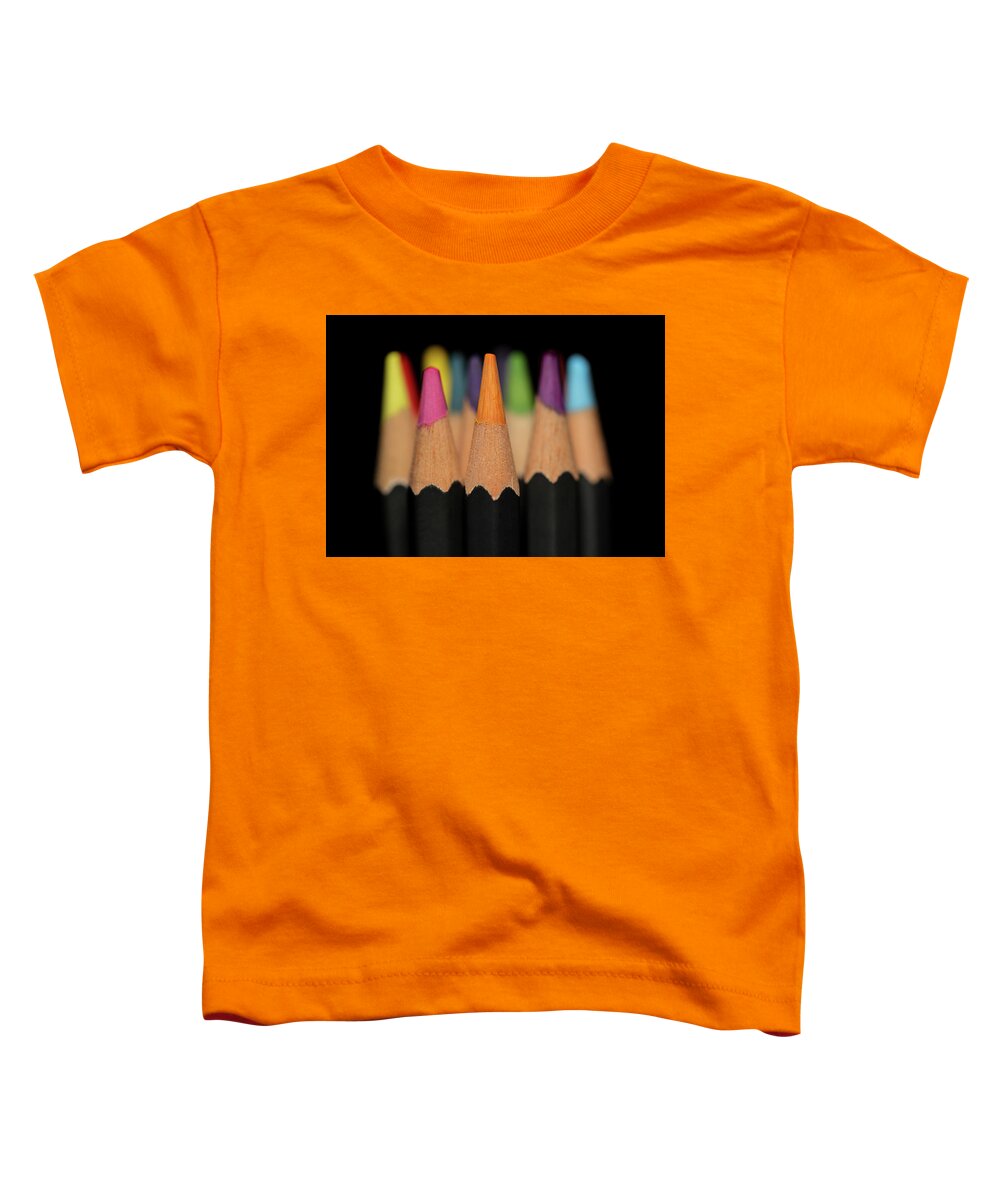 Pencil Toddler T-Shirt featuring the photograph Art Pencils by Amelia Pearn