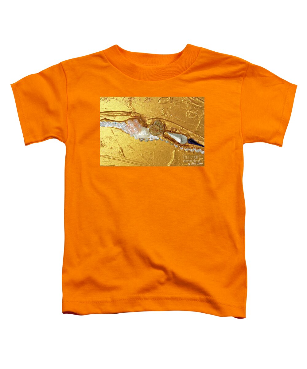 The Golden Flow Of Peace Toddler T-Shirt featuring the relief Artscape No. 3 The golden flow of peace by Heidi Sieber