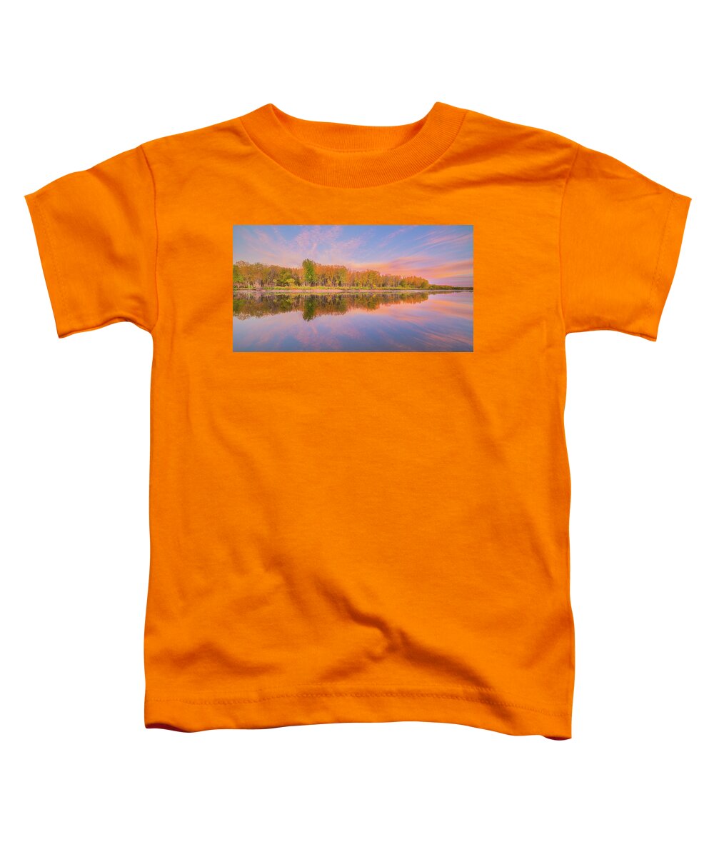 Colorado Toddler T-Shirt featuring the photograph Autumn Reflection at Chatfield Lake by Darren White