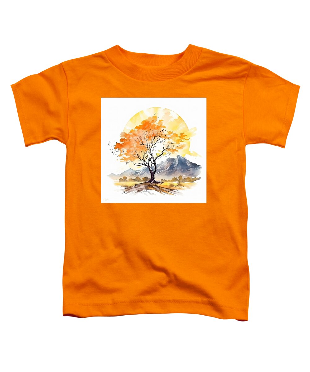 Four Seasons Toddler T-Shirt featuring the painting Autumn Splendor - Autumn Paintings by Lourry Legarde