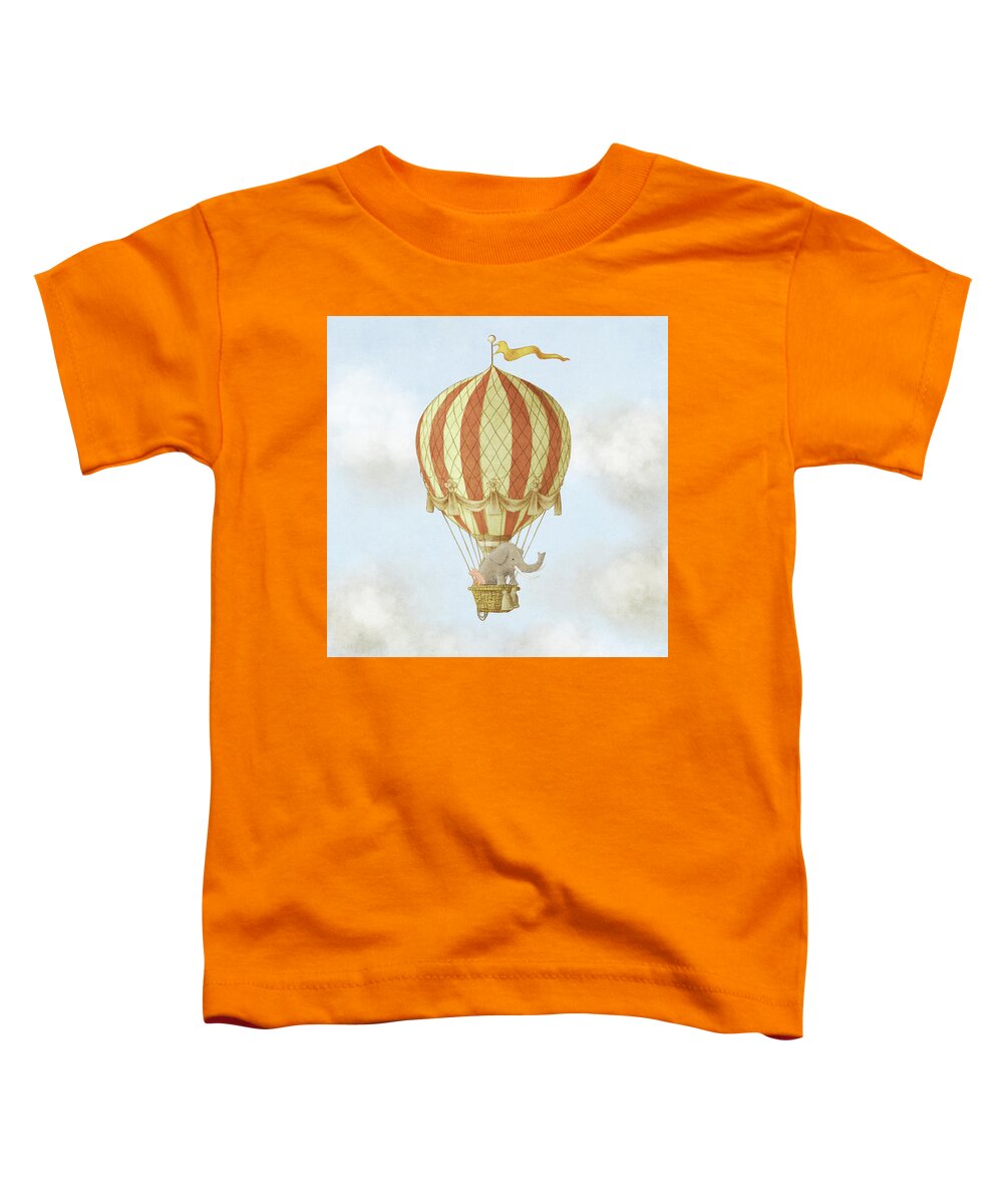 Balloon Toddler T-Shirt featuring the drawing Away From It All by Eric Fan