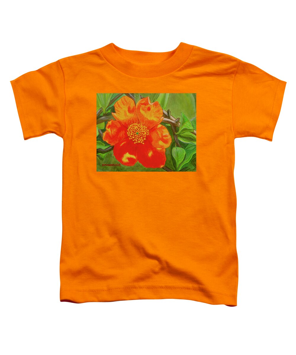 Flower Toddler T-Shirt featuring the painting Basking in the Sun by Donna Manaraze