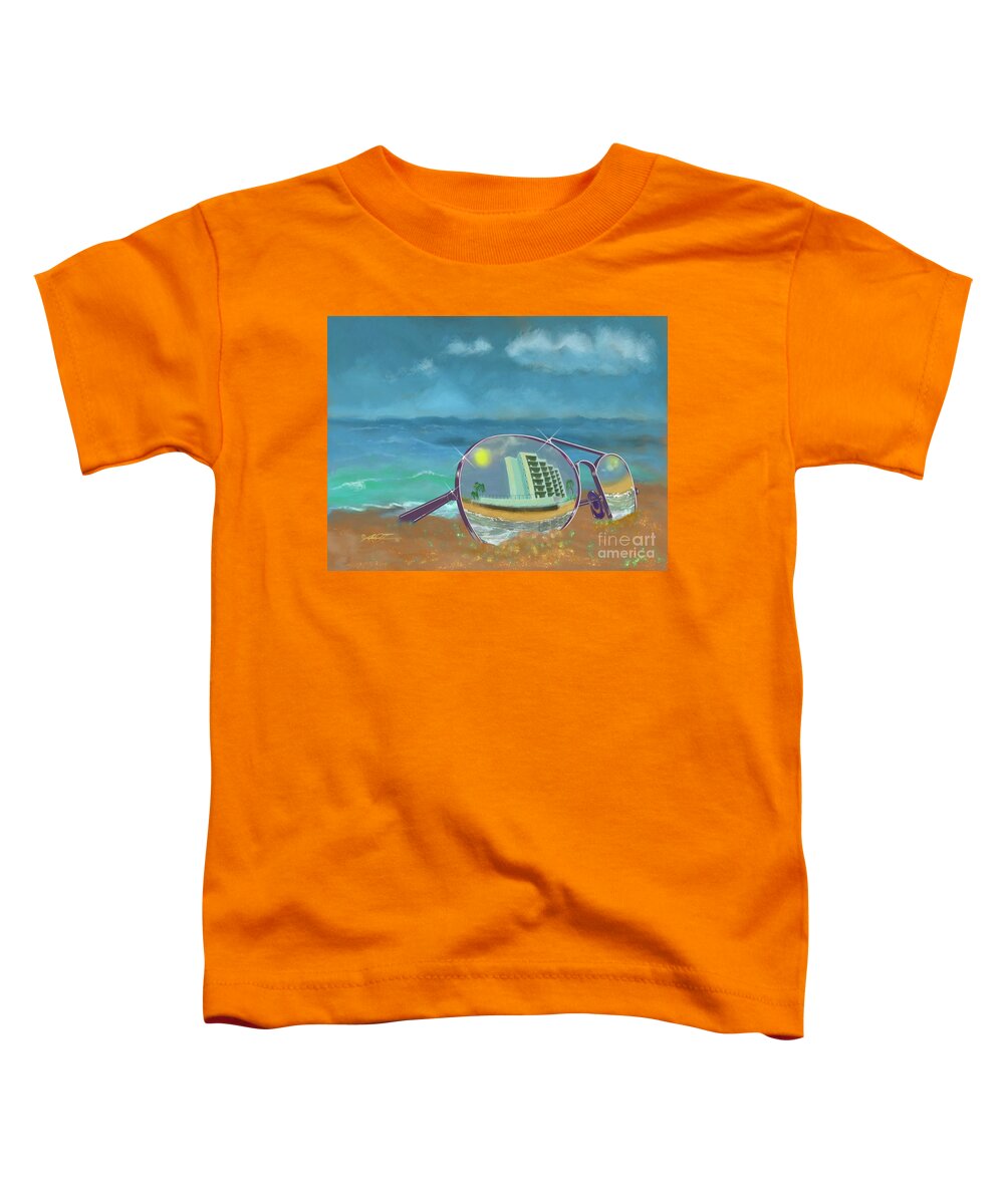 Ocean Toddler T-Shirt featuring the digital art Beach View of Trillium by Dale Turner