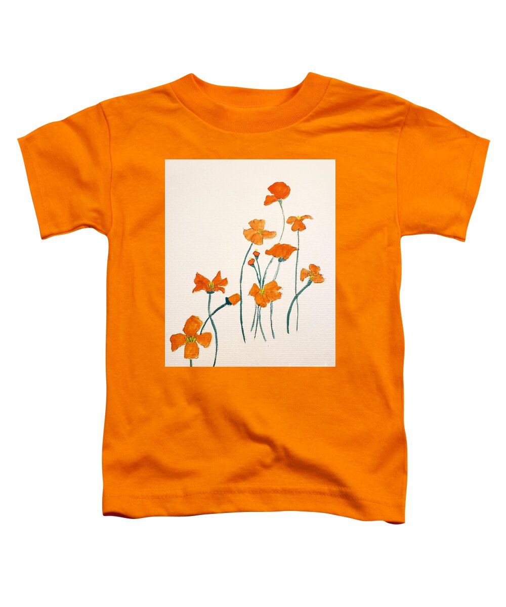  Toddler T-Shirt featuring the painting California Poppies by Margaret Welsh Willowsilk