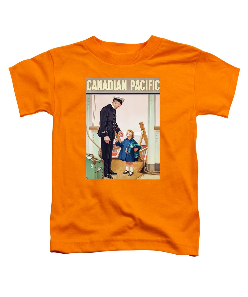 1931 Toddler T-Shirt featuring the drawing Canadian Pacific 1931 Immigration Poster by M G Whittingham