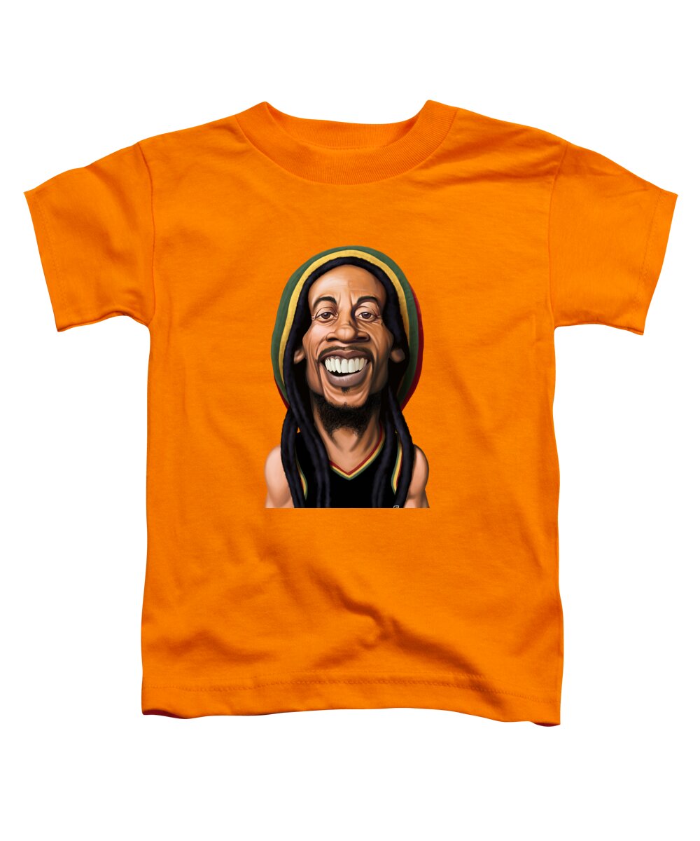 Illustration Toddler T-Shirt featuring the digital art Celebrity Sunday - Bob Marley by Rob Snow