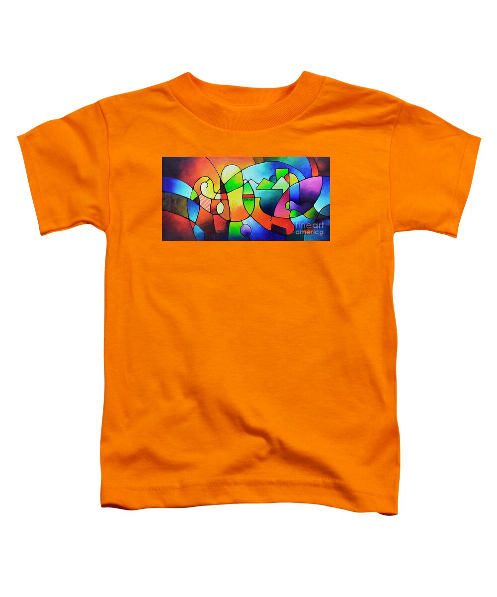 Geometric Painting Toddler T-Shirt featuring the painting Clarity of Focus by Sally Trace