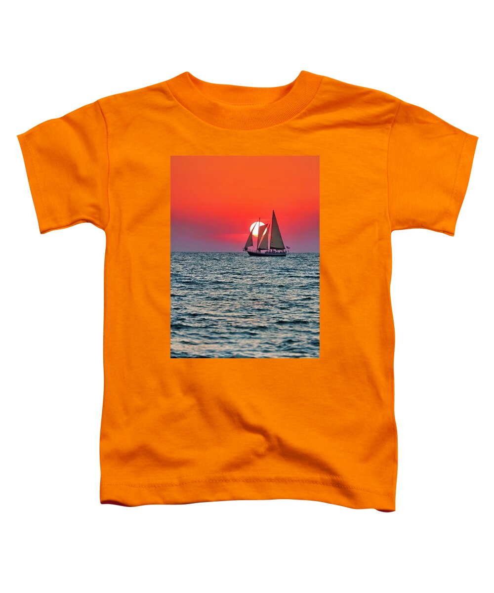  Toddler T-Shirt featuring the photograph Clearwater Sailboat by Lorella Schoales