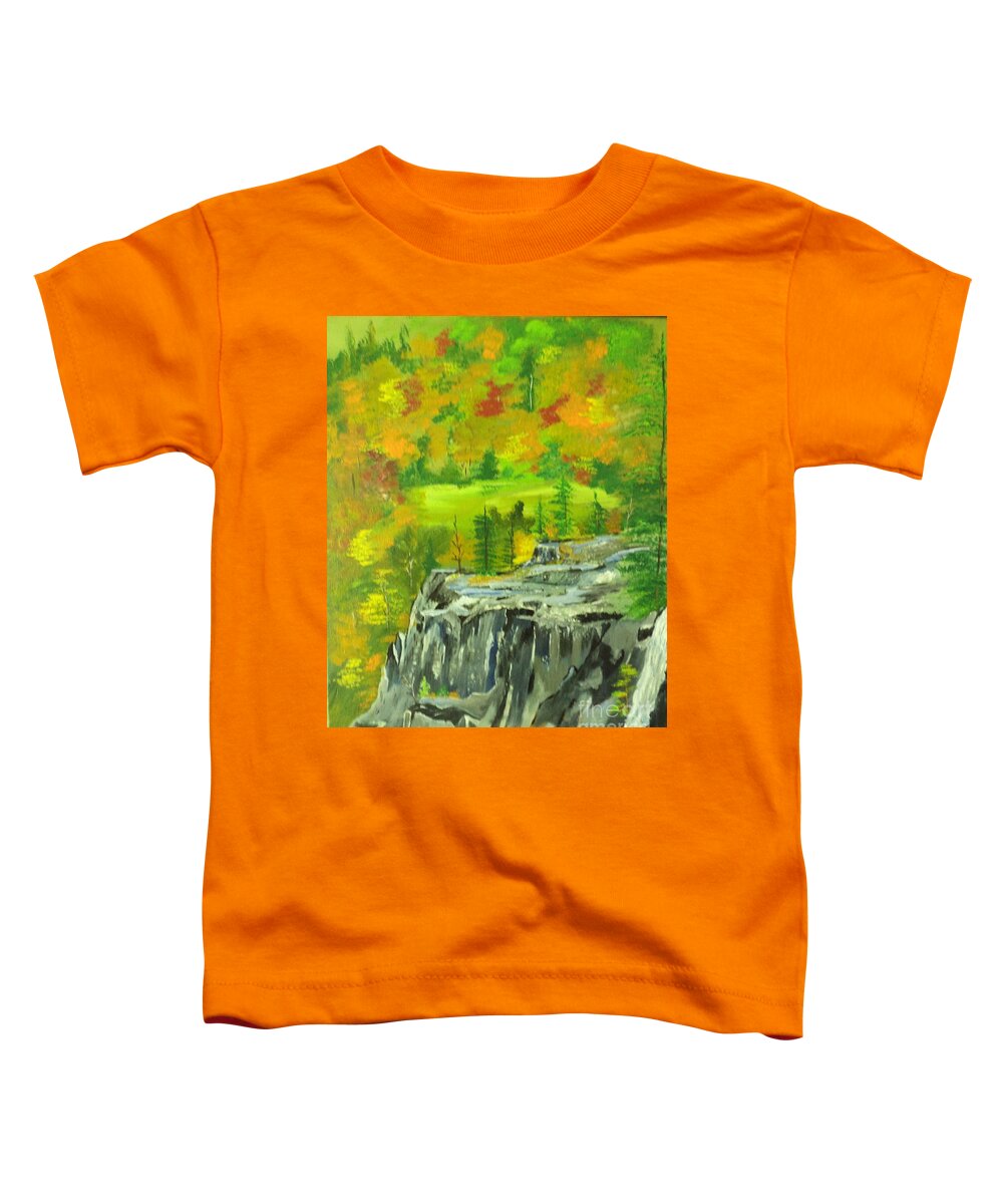 Donnsart1 Toddler T-Shirt featuring the painting Cliff Lookout Painting # 285 by Donald Northup