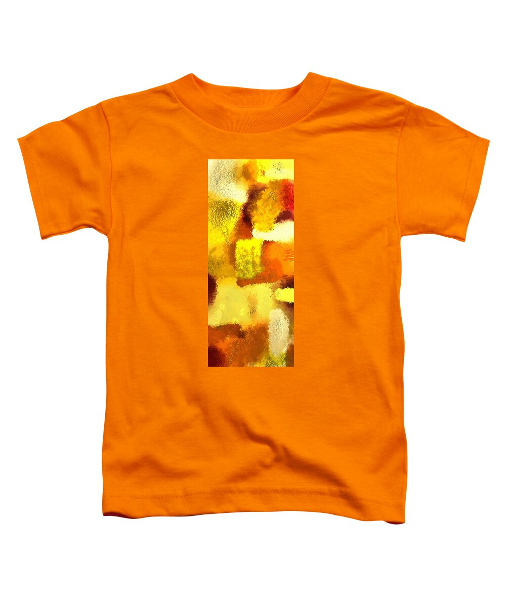 Gold Toddler T-Shirt featuring the painting Colorful abstract gold art colors 2 by Stefano Senise