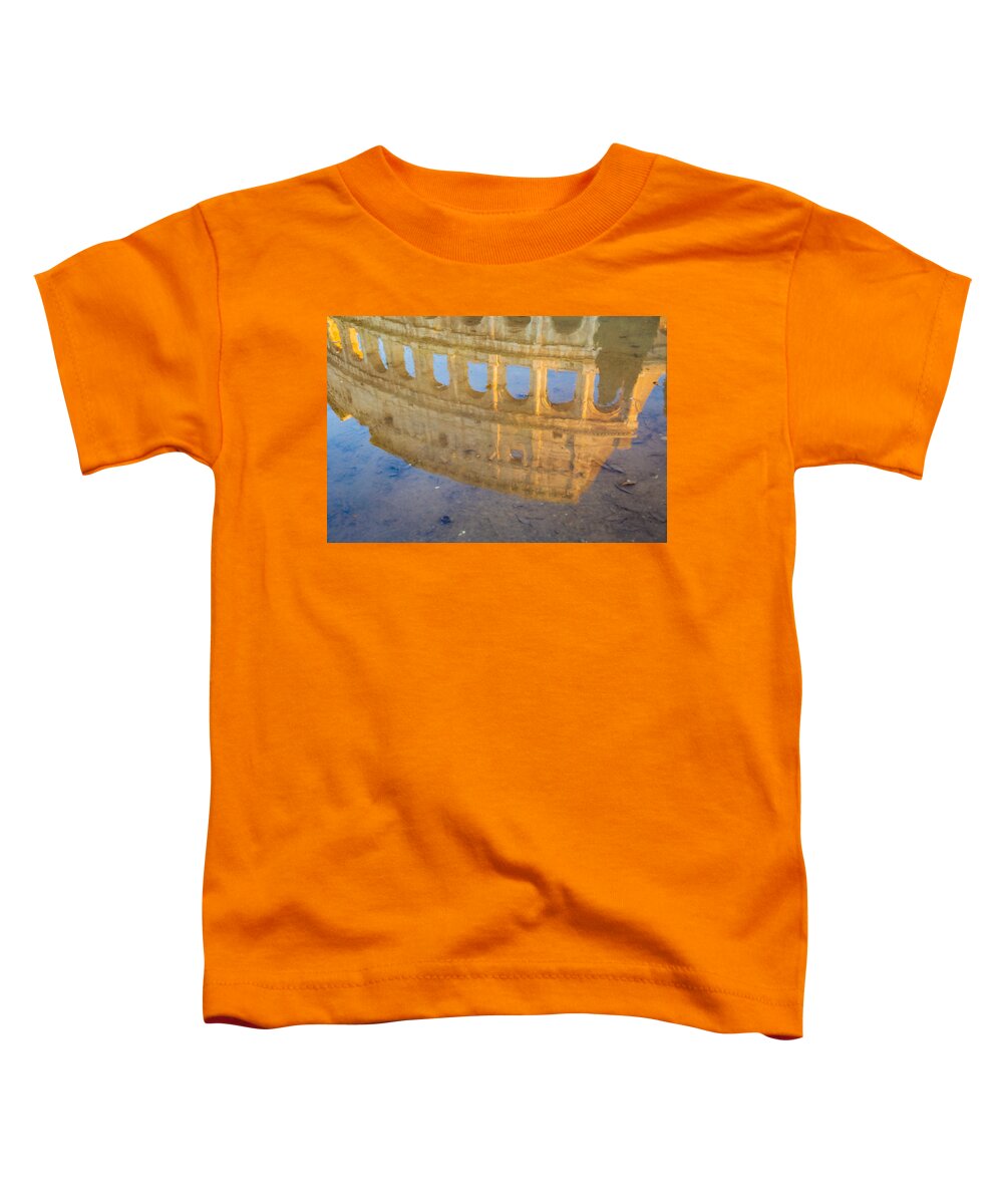 Roma Toddler T-Shirt featuring the photograph Colosseum reflection in water by Fabiano Di Paolo
