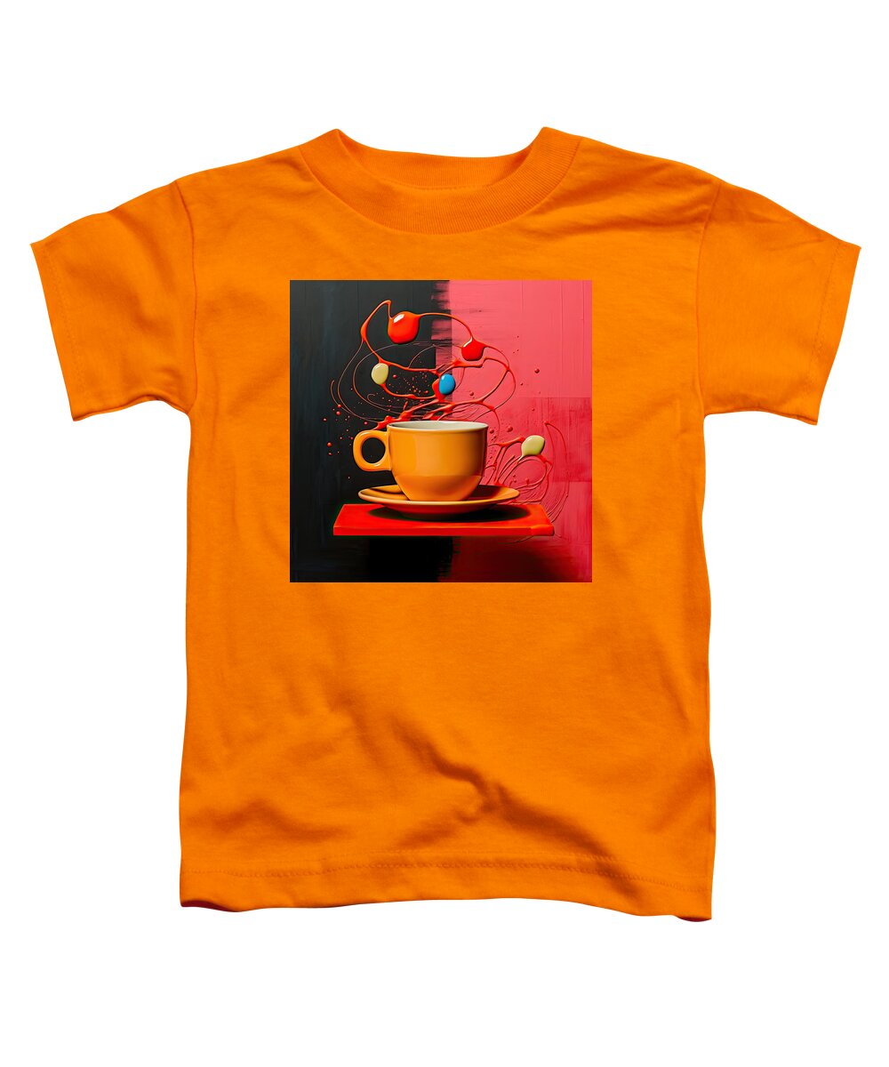 Coffee Toddler T-Shirt featuring the digital art Cup O' Coffee by Lourry Legarde