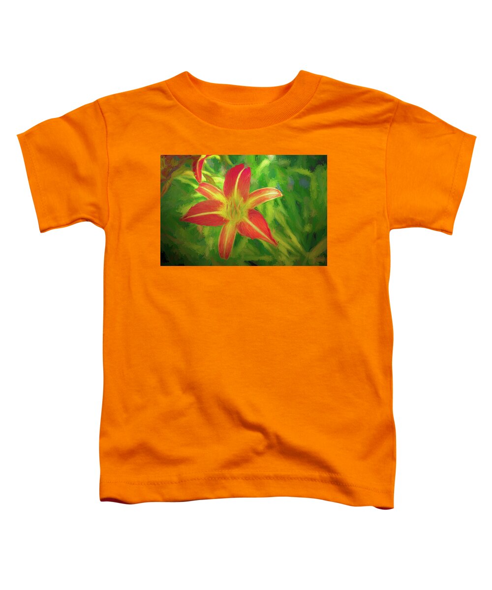 Flower Toddler T-Shirt featuring the photograph Daylily Painterly by Alison Frank