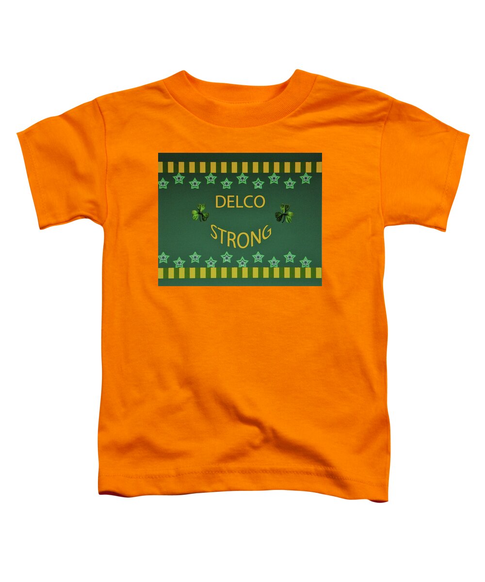 Delco Strong Face Mask Toddler T-Shirt featuring the digital art Delco Strong Face Mask by Jeannie Allerton