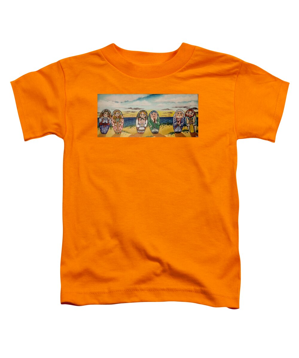 Russian Dolls Toddler T-Shirt featuring the painting Either way by James RODERICK