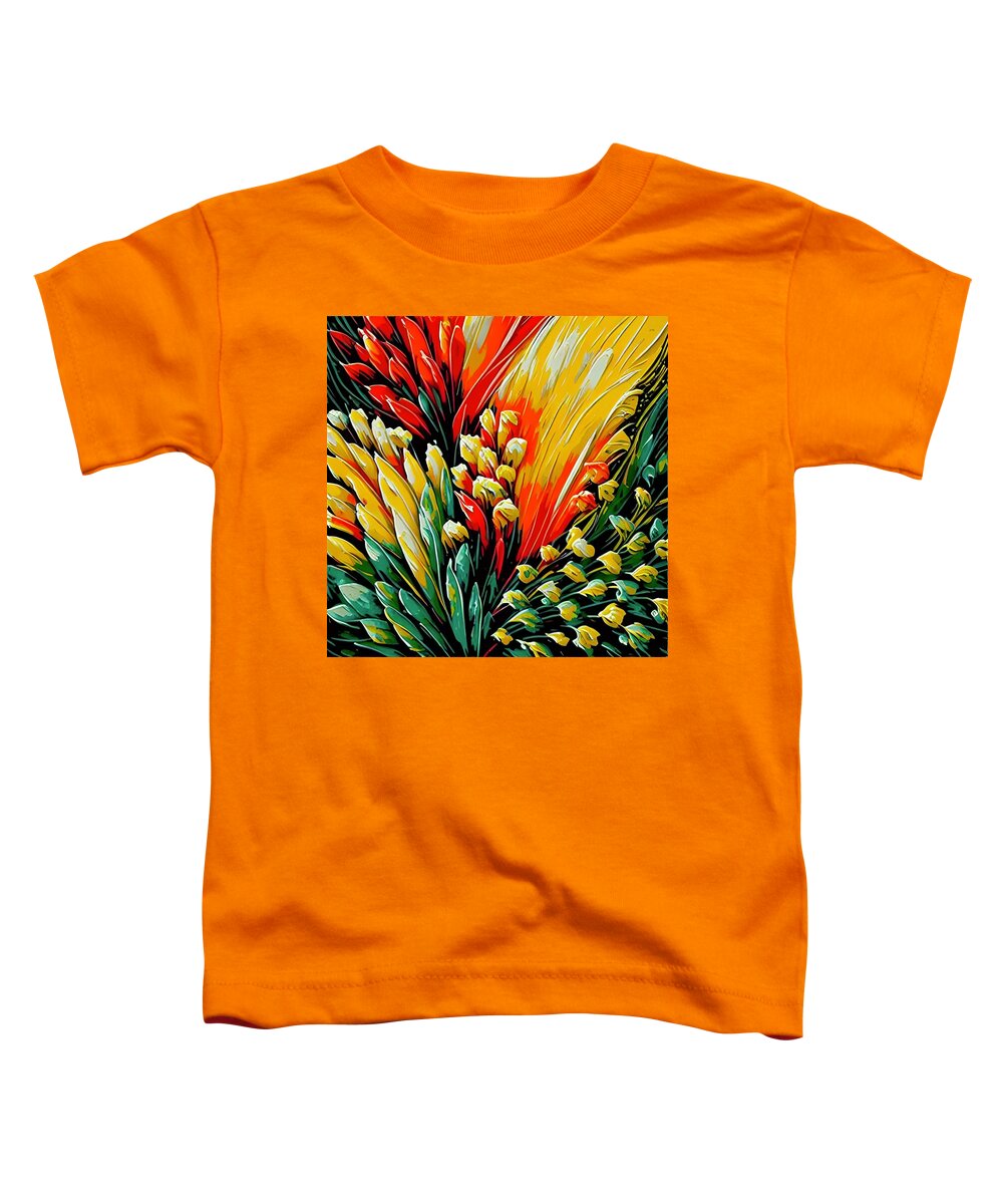 Expressionisticart Toddler T-Shirt featuring the painting Expressionistic Blossoms II by Bonnie Bruno