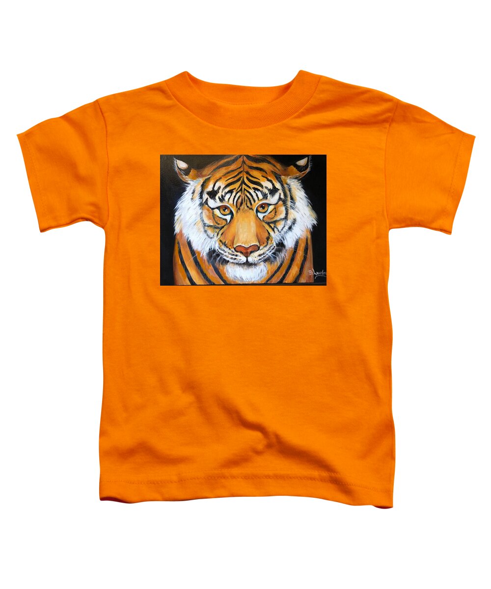 Tiger Toddler T-Shirt featuring the painting Eye of the Tiger by Barbara Landry