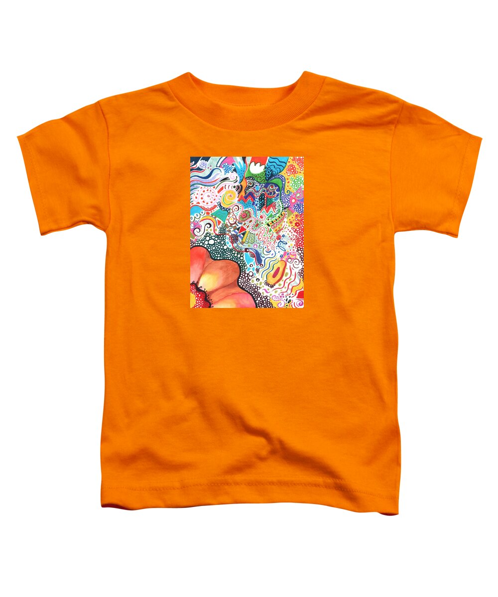 First Impressions By Helena Tiainen Toddler T-Shirt featuring the drawing First Impressions by Helena Tiainen