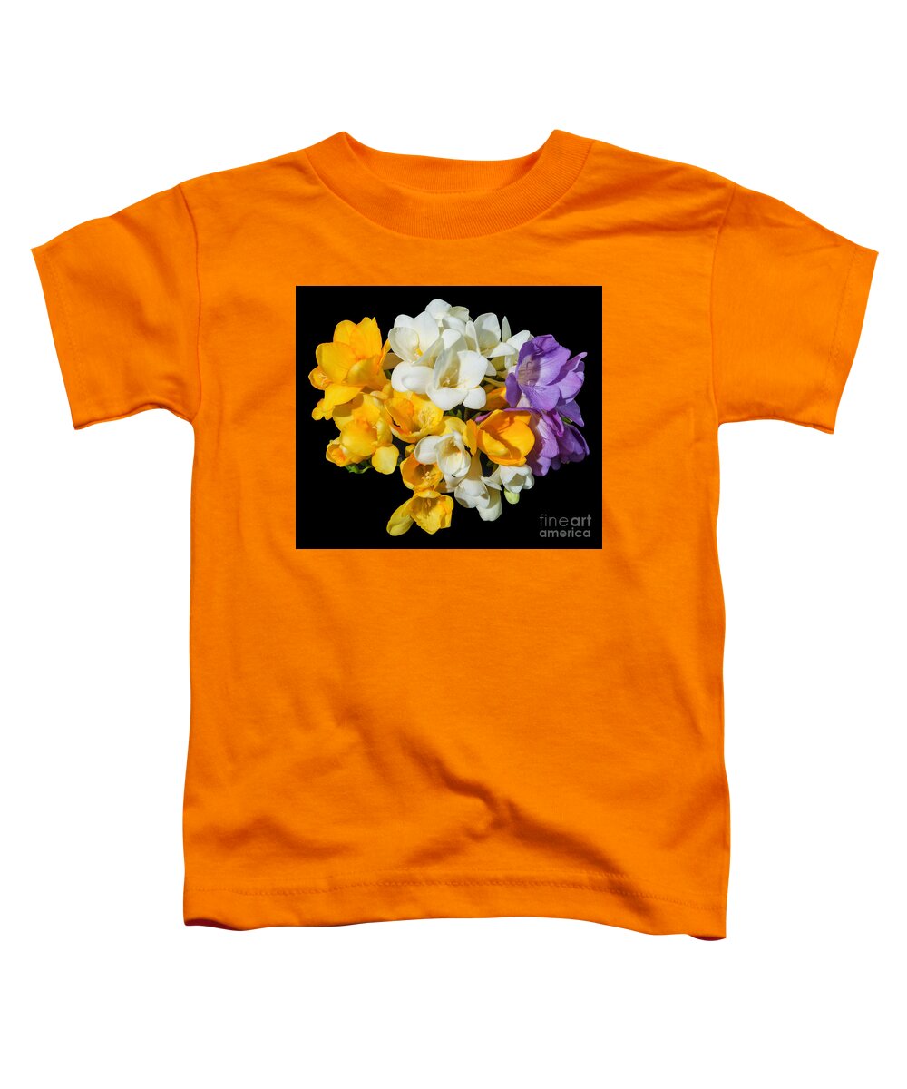 Freesia Toddler T-Shirt featuring the photograph Freesia Bouquet, 1 by Glenn Franco Simmons