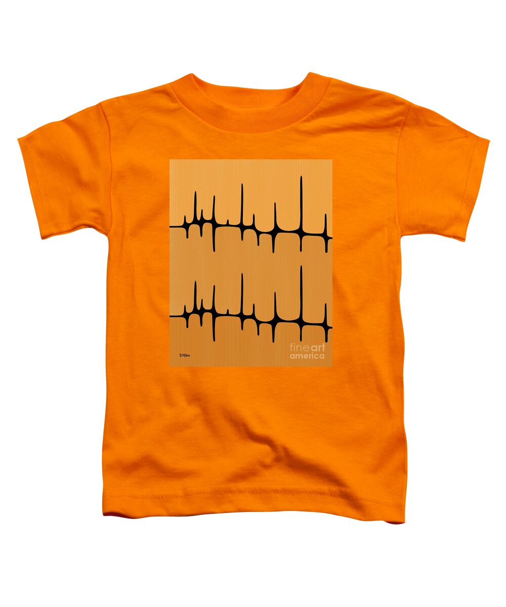 Sounds Waves Toddler T-Shirt featuring the digital art Frequency in Oranges by Donna Mibus