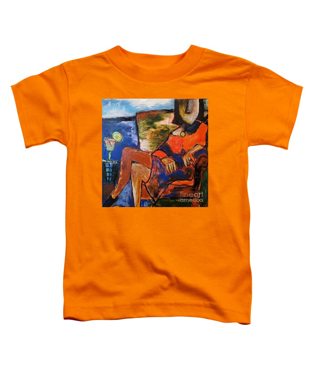  Toddler T-Shirt featuring the painting The Friday Night Legs, with Fancy Drink by Mark SanSouci
