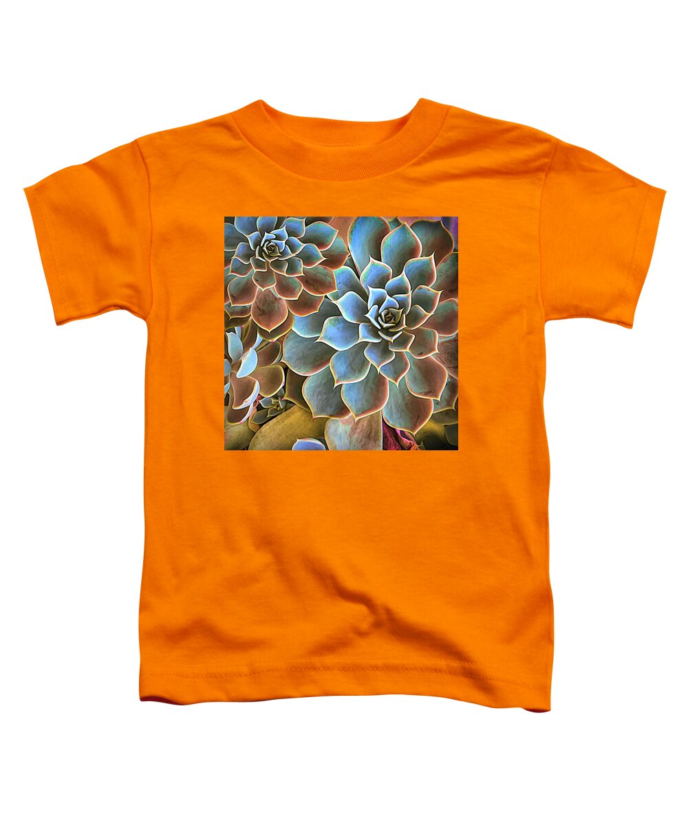 Florida Toddler T-Shirt featuring the photograph Garden Succulent Botanicals II Painting by Debra and Dave Vanderlaan