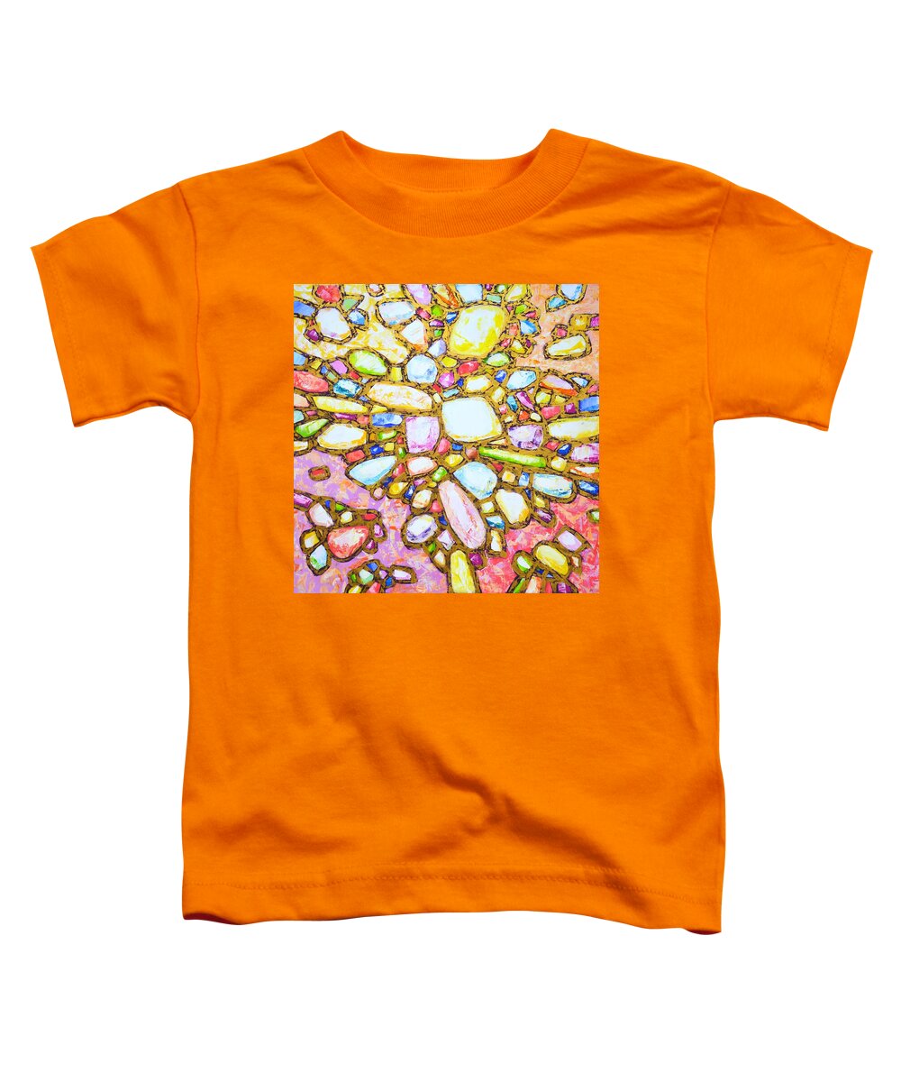 Stones Toddler T-Shirt featuring the painting Gems in Gold 6. by Iryna Kastsova