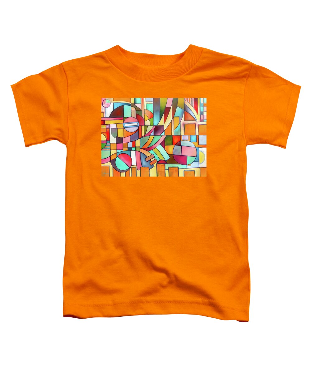 Geometric Abstract Toddler T-Shirt featuring the painting Geometric Flow by Jason Williamson