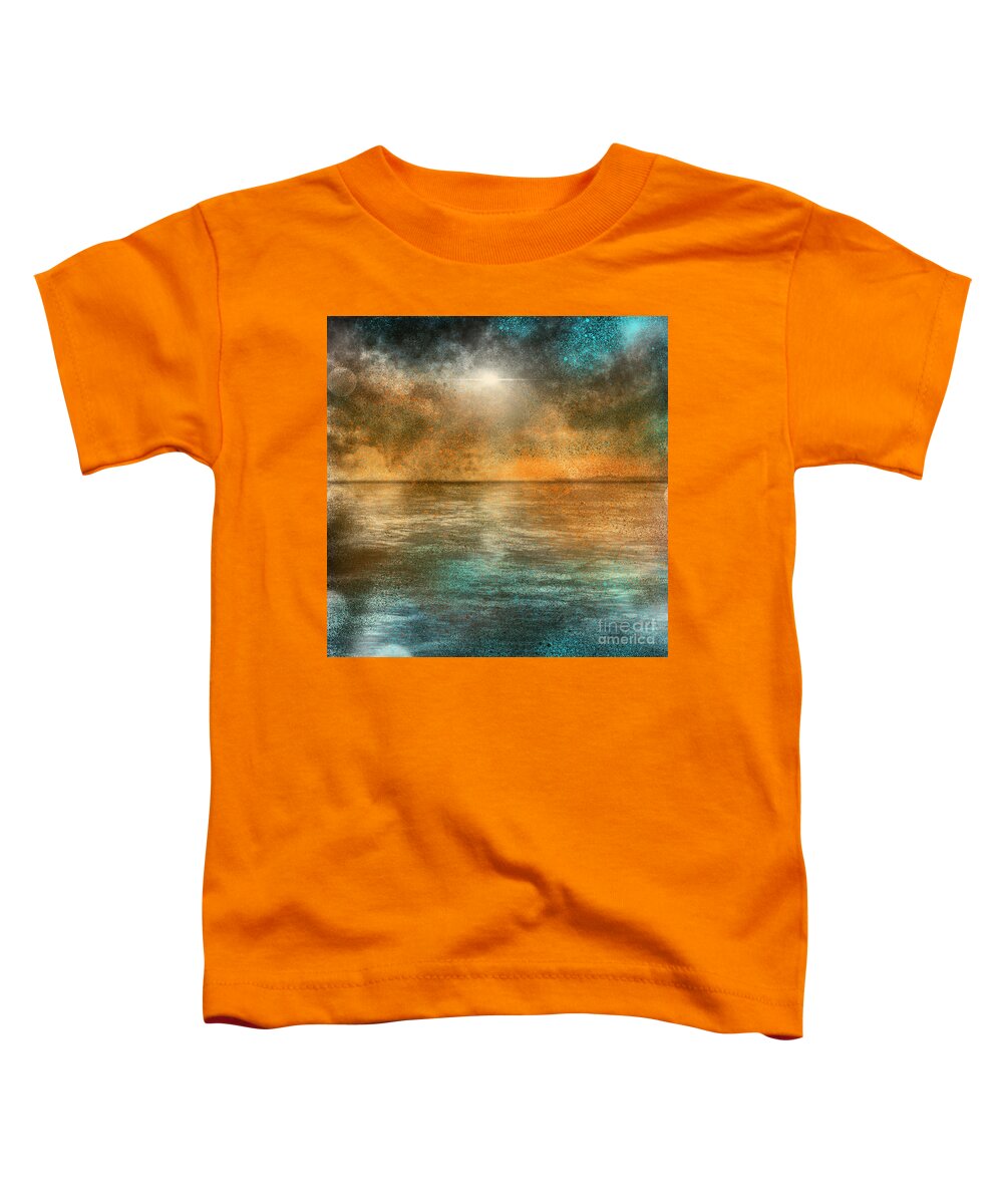 Sea Toddler T-Shirt featuring the digital art Dramatic Sunset Seas by Remy Francis