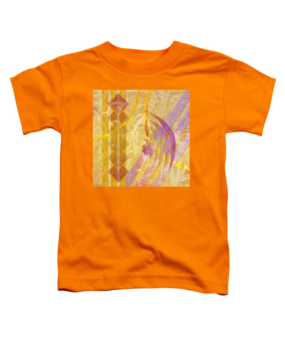 Gold Toddler T-Shirt featuring the digital art Gold Fusion - Square Version by Studio B Prints
