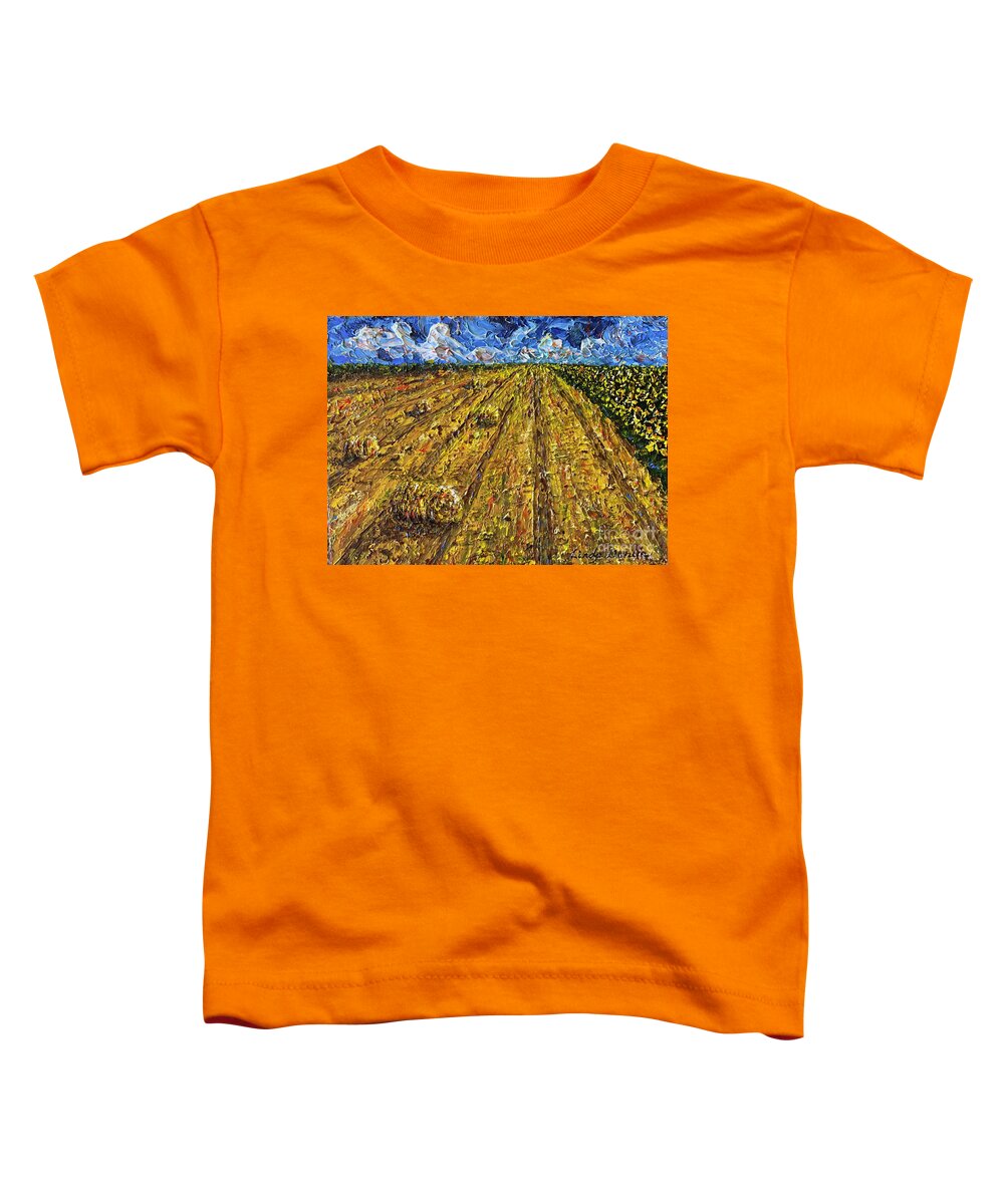 Harvest Toddler T-Shirt featuring the painting Harvest Memories by Linda Donlin