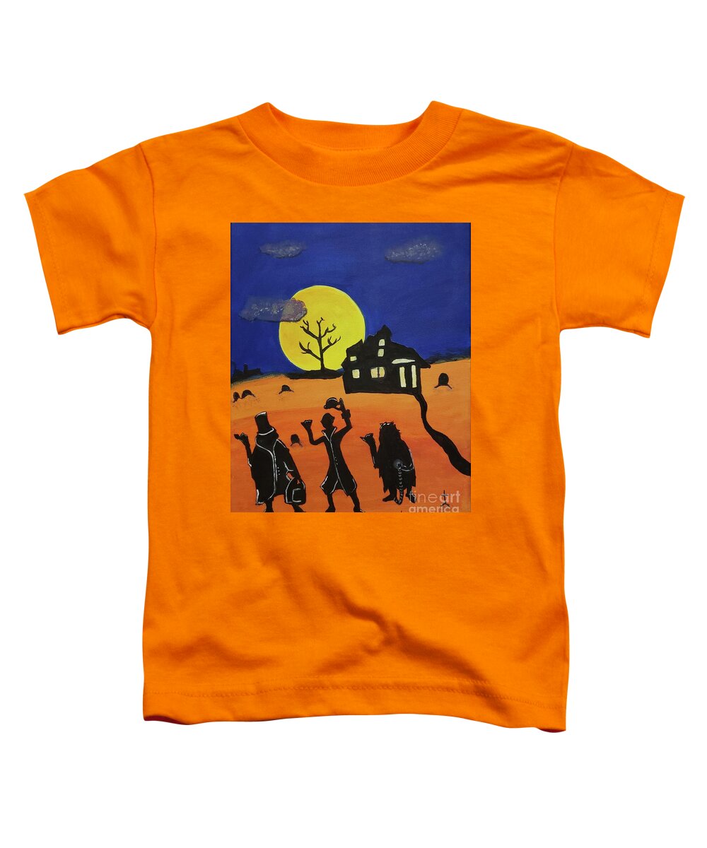 Spooky Toddler T-Shirt featuring the painting Haunted Yard by Beth Cornell