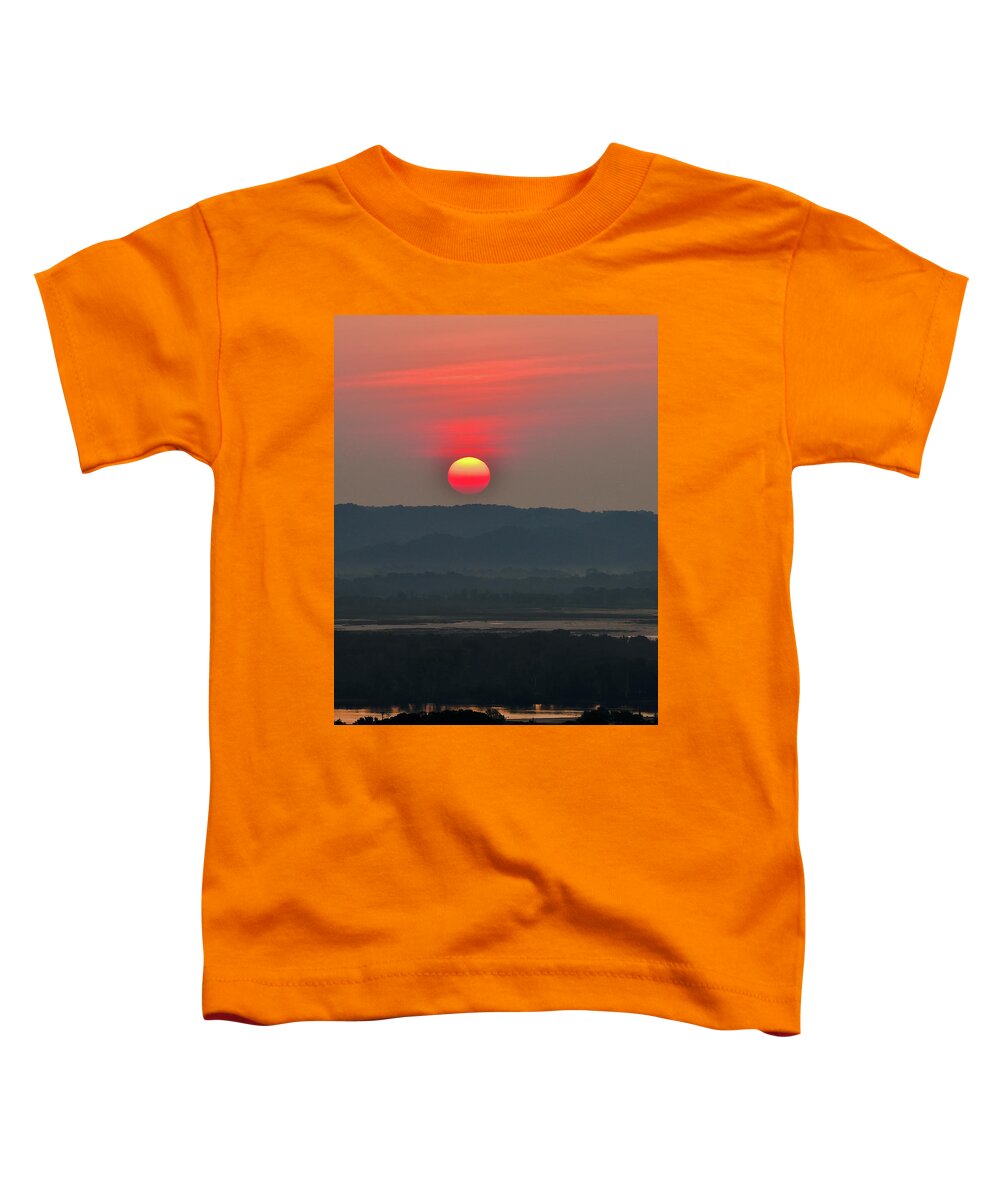 Sunrise Toddler T-Shirt featuring the photograph Hazy Solstice by Susie Loechler