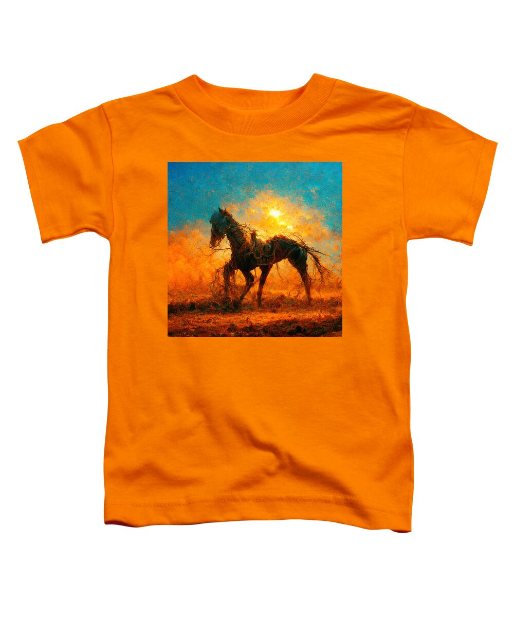 Horse Toddler T-Shirt featuring the digital art Horses #1 by Craig Boehman