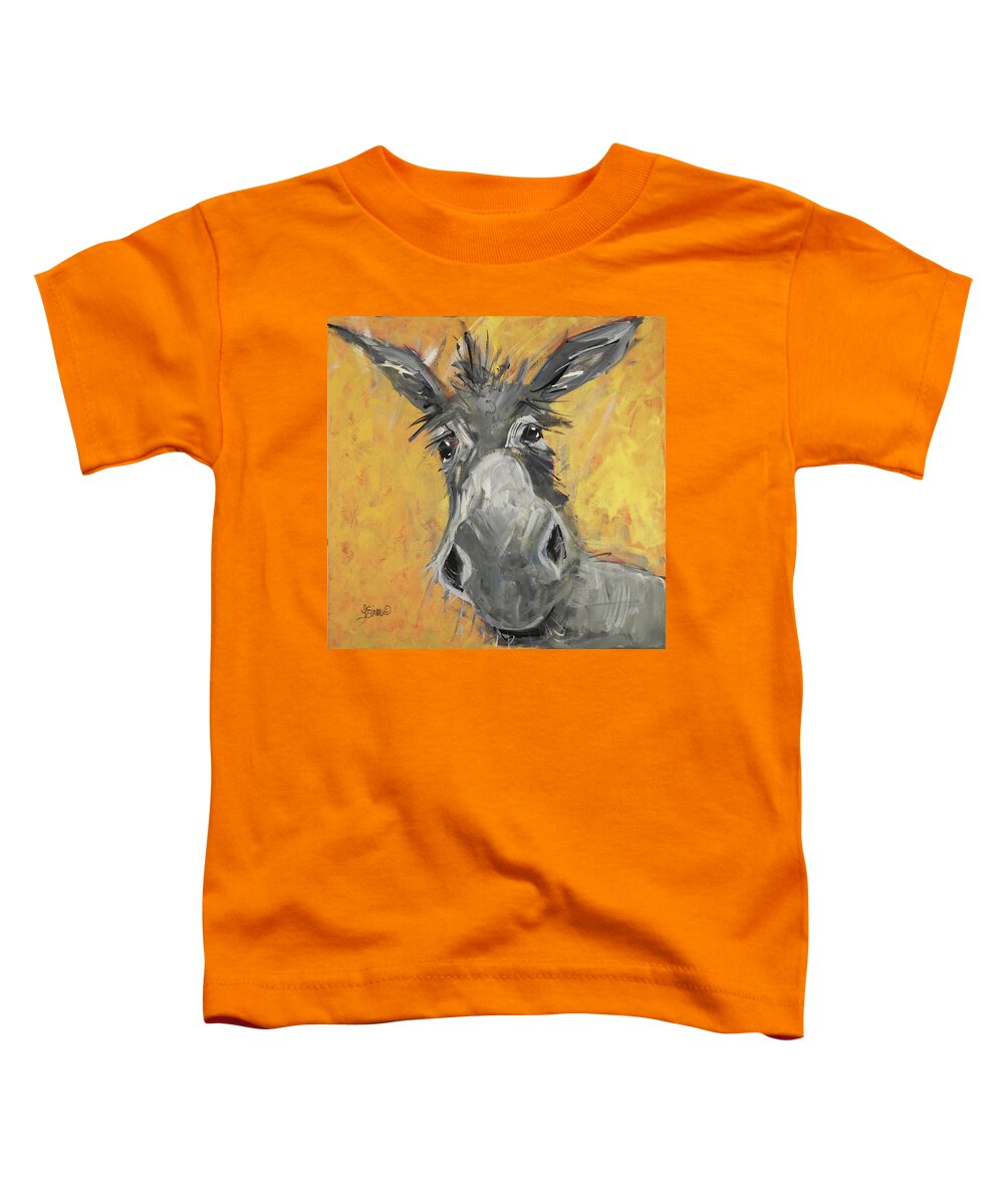 Donkey Toddler T-Shirt featuring the painting Humphrey by Terri Einer