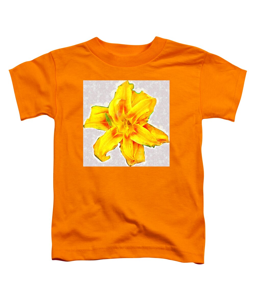 Katydid Toddler T-Shirt featuring the mixed media Katydid on Daylily by Christopher Reed