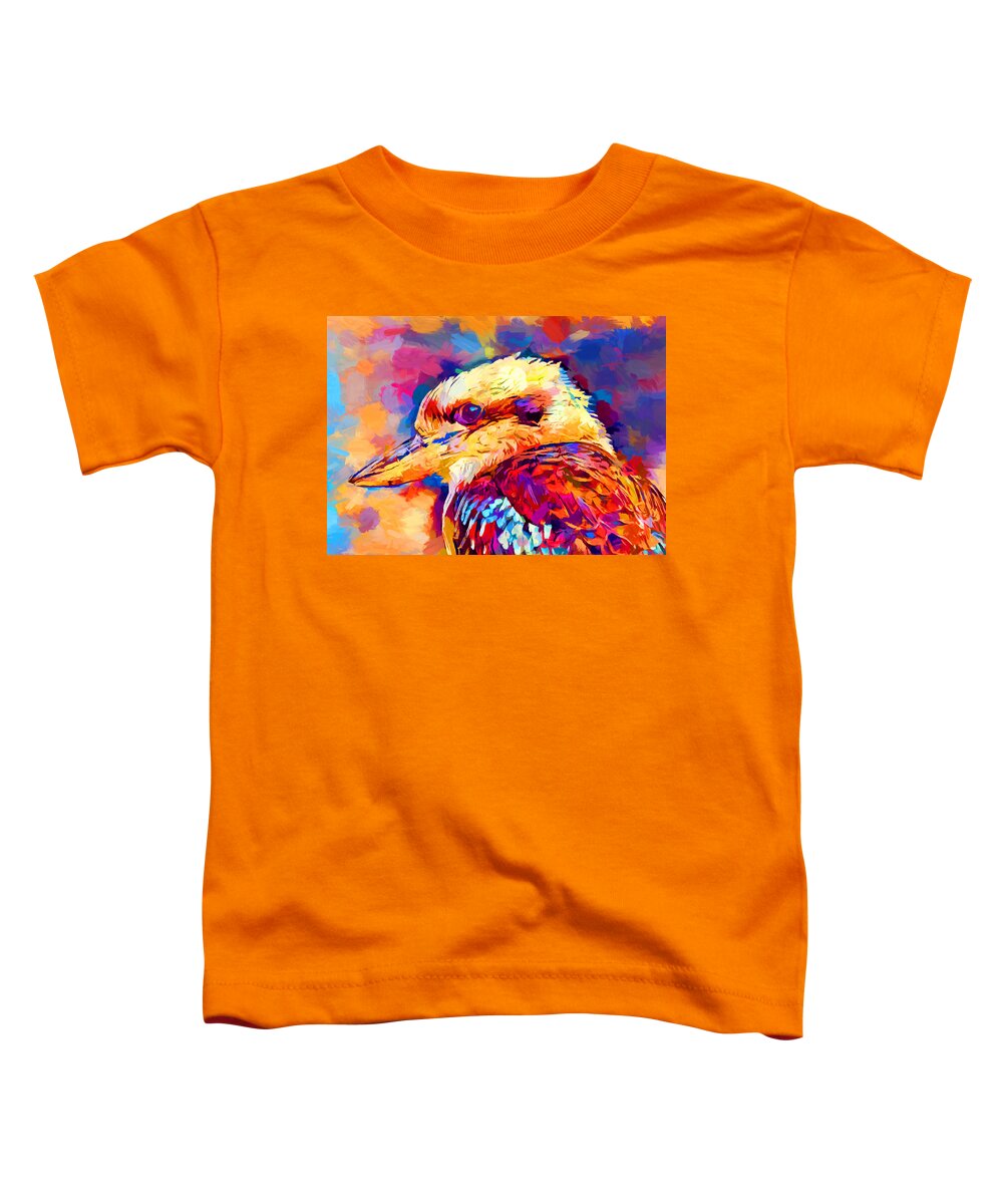 Kookaburra Toddler T-Shirt featuring the painting Kookaburra 3 by Chris Butler
