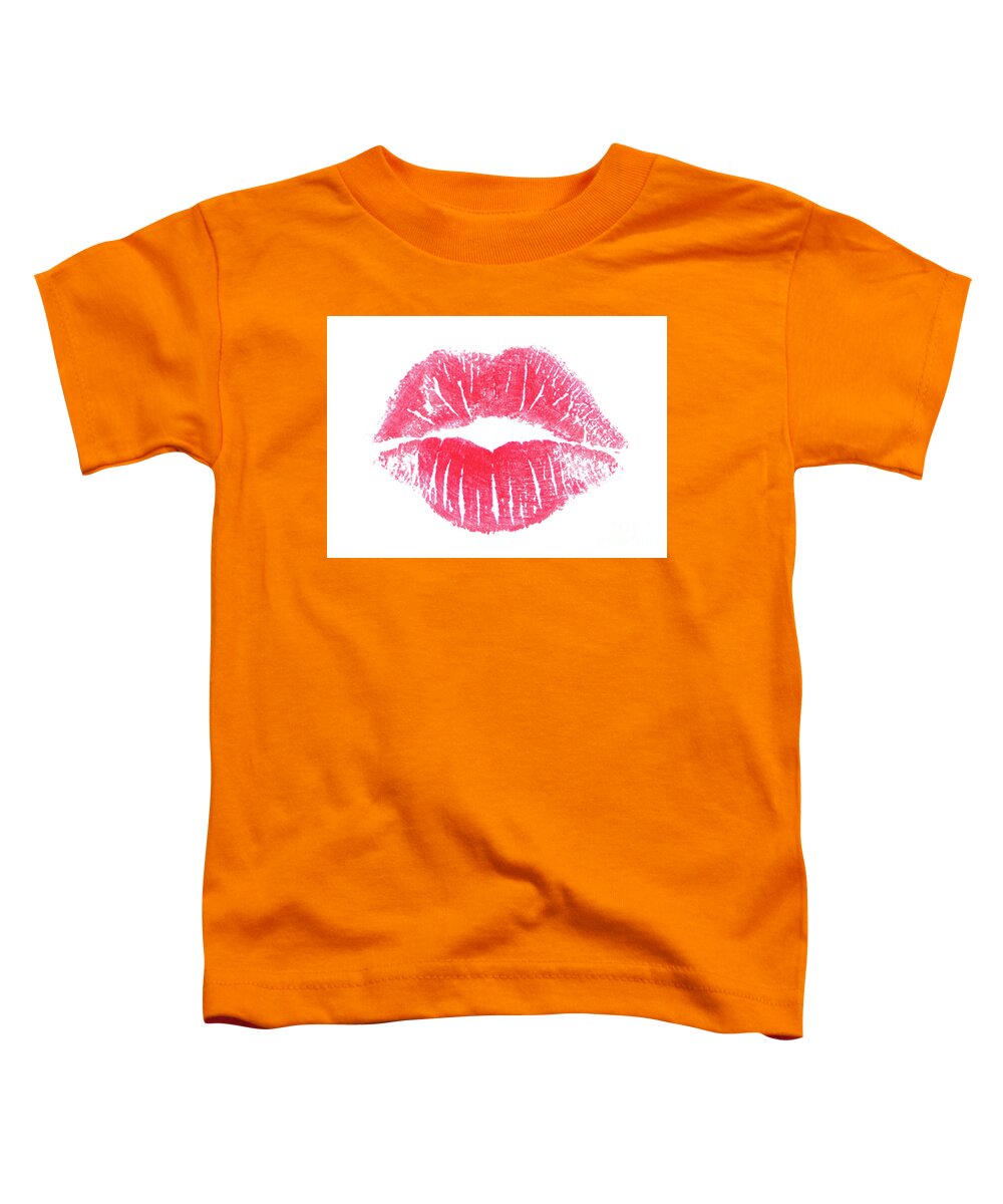 Lips Toddler T-Shirt featuring the photograph Lips - Lipstick Kiss by Bryan Mullennix