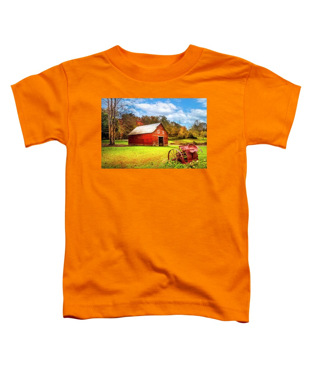 Barns Toddler T-Shirt featuring the photograph Little Barn at the Farm in the Countryside by Debra and Dave Vanderlaan